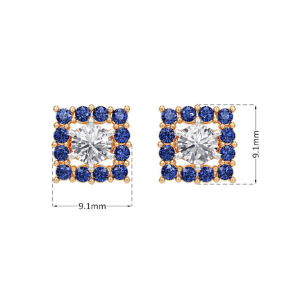 Sapphire Halo Earring