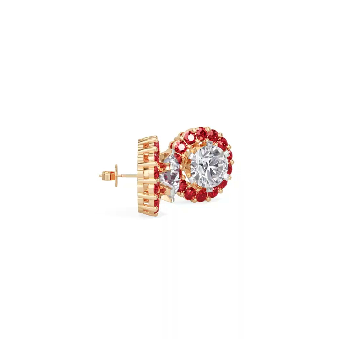 ruby bloom earring