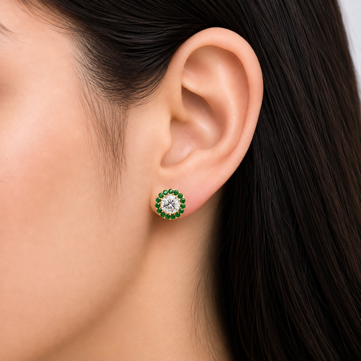 emerald bloom earring