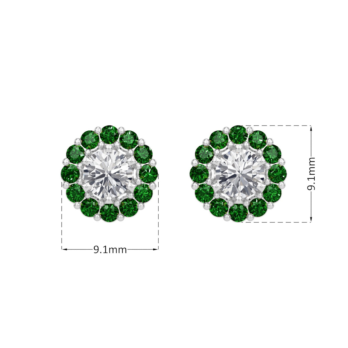 emerald bloom earring