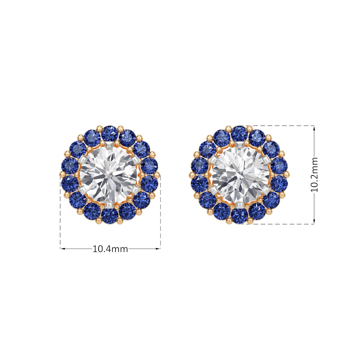 sapphire halo earring