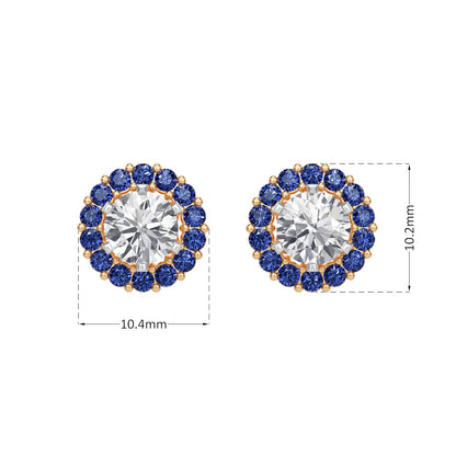 Sapphire Halo Earring