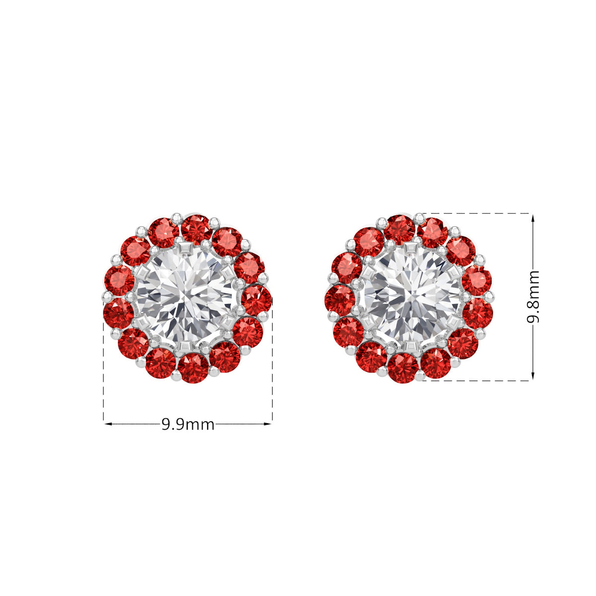 ruby bloom earring