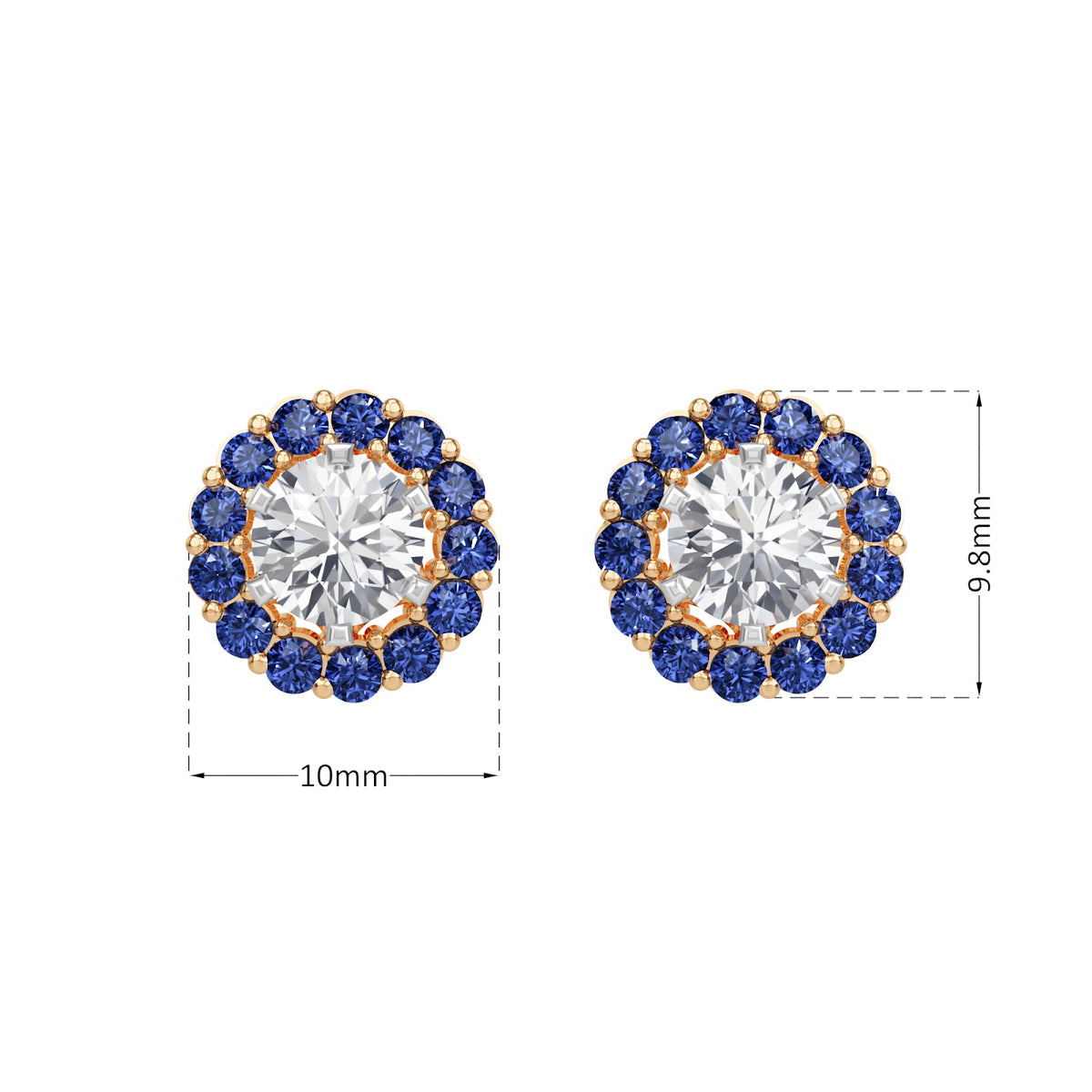 sapphire halo earring
