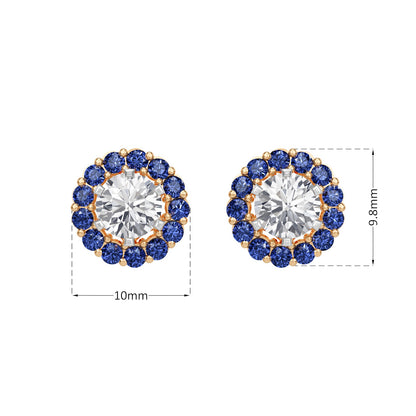 Sapphire Halo Earring