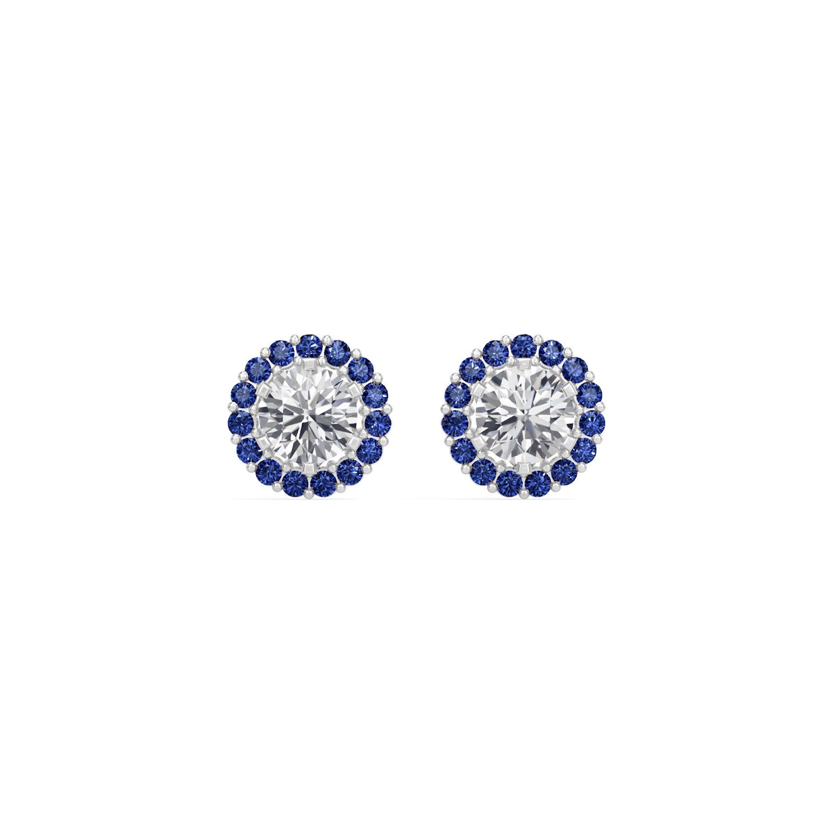 sapphire halo earring