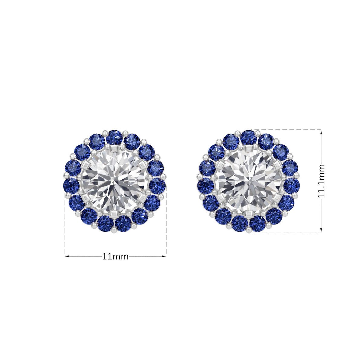 sapphire halo earring