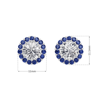 Sapphire Halo Earring