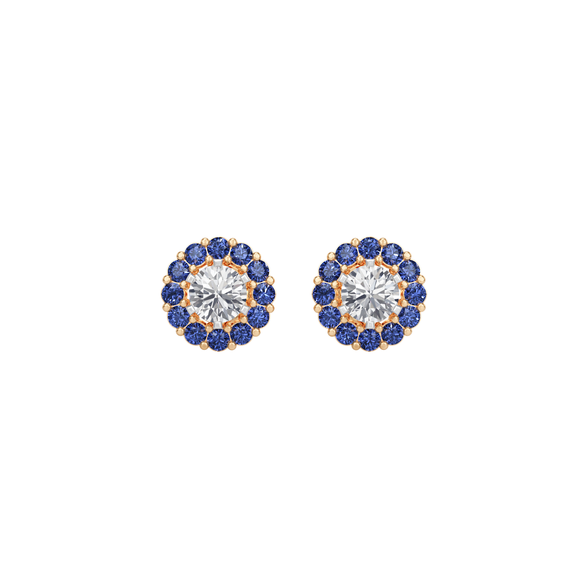 sapphire halo earring