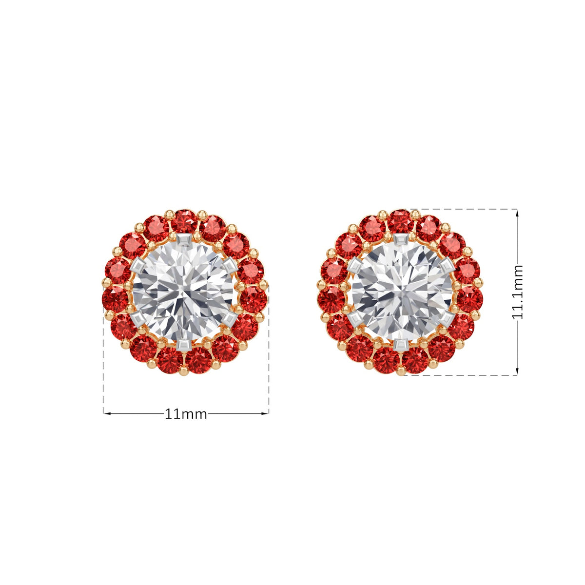 ruby bloom earring