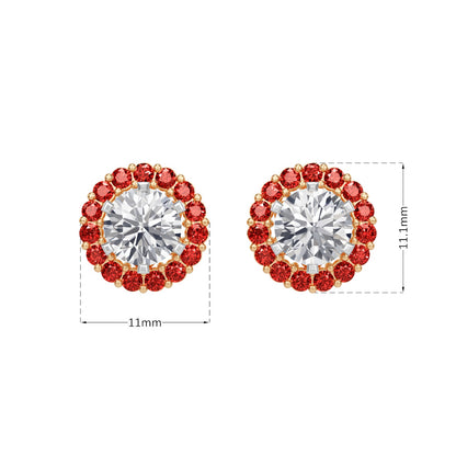 Ruby Bloom Earring