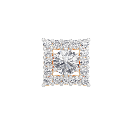 Square Halo Solitaires Earring