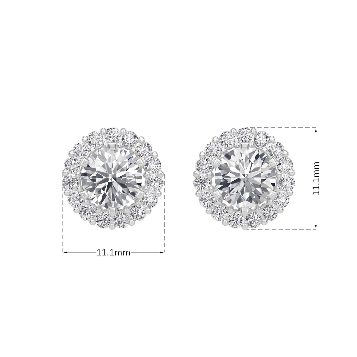 classic halo solitaires earring