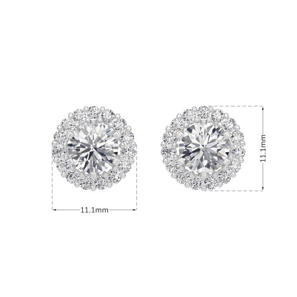 Classic Halo Solitaires Earring