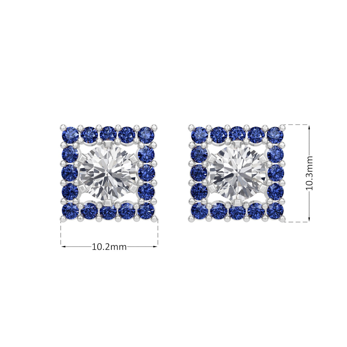 sapphire halo earring