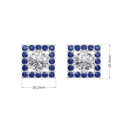 Sapphire Halo Earring