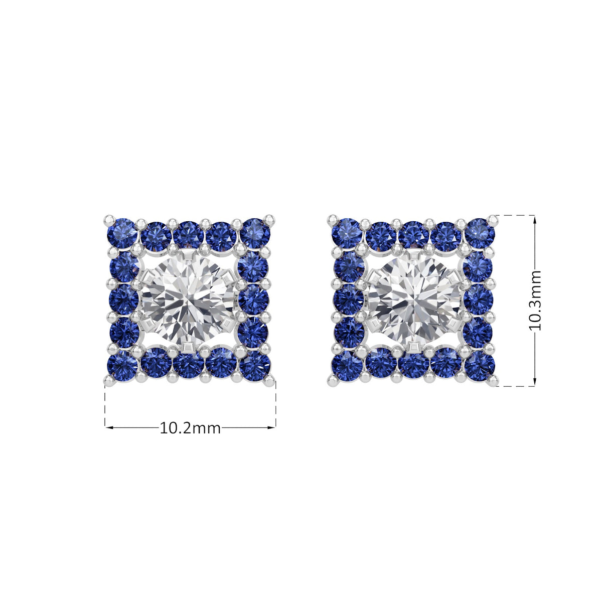 sapphire halo earring