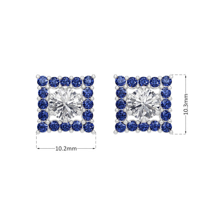 Sapphire Halo Earring