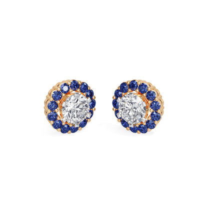 Sapphire Halo Earring