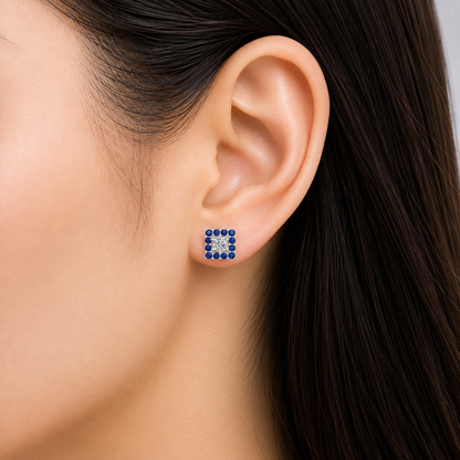 Sapphire Halo Earring