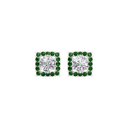 Square Emerald Bloom Earring