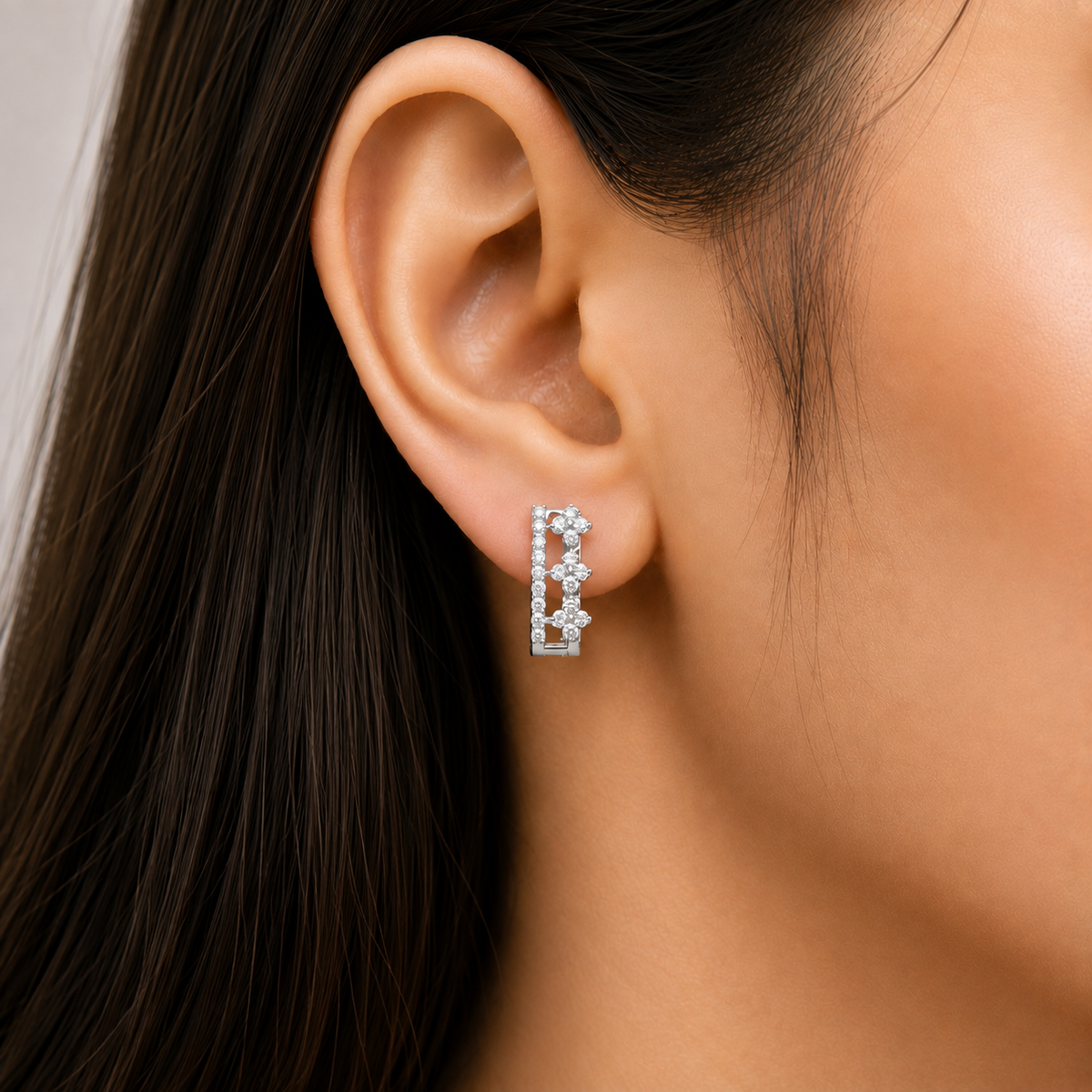 blossom huggies earring