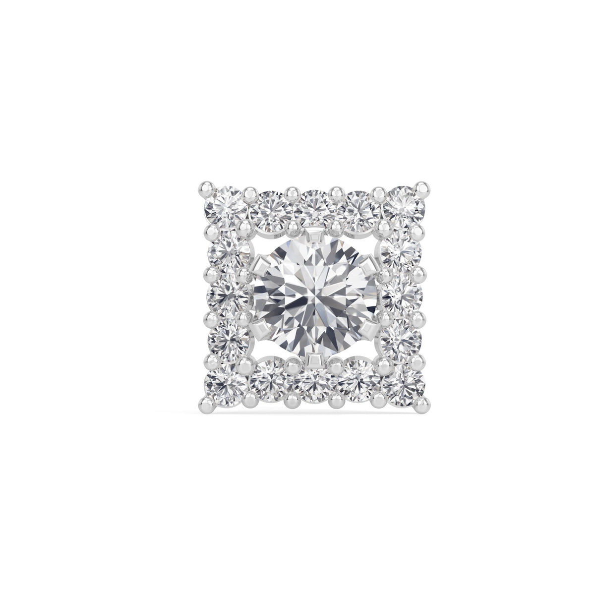 square halo solitaires earring
