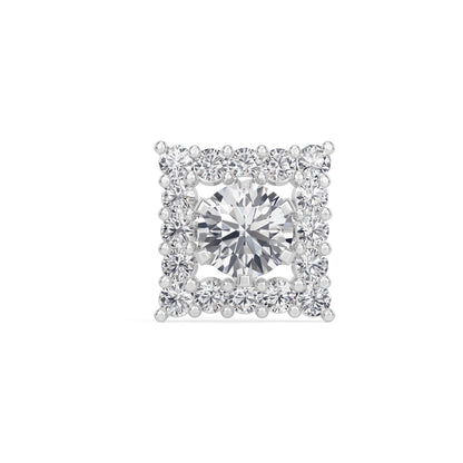 Square Halo Solitaires Earring