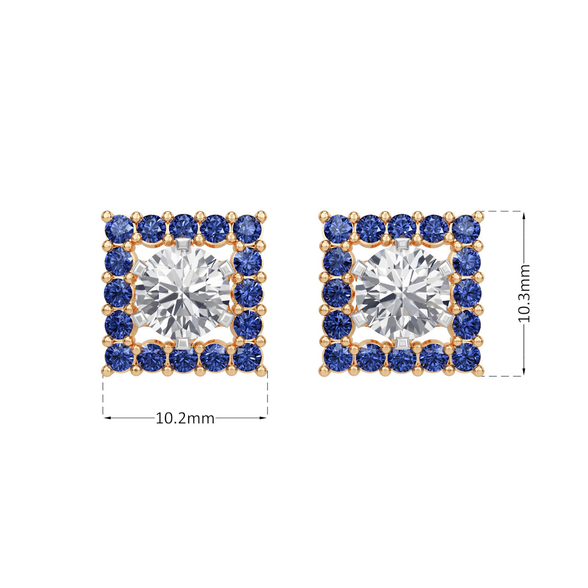 sapphire halo earring