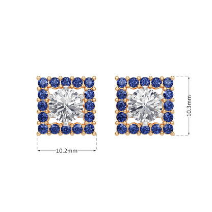 Sapphire Halo Earring