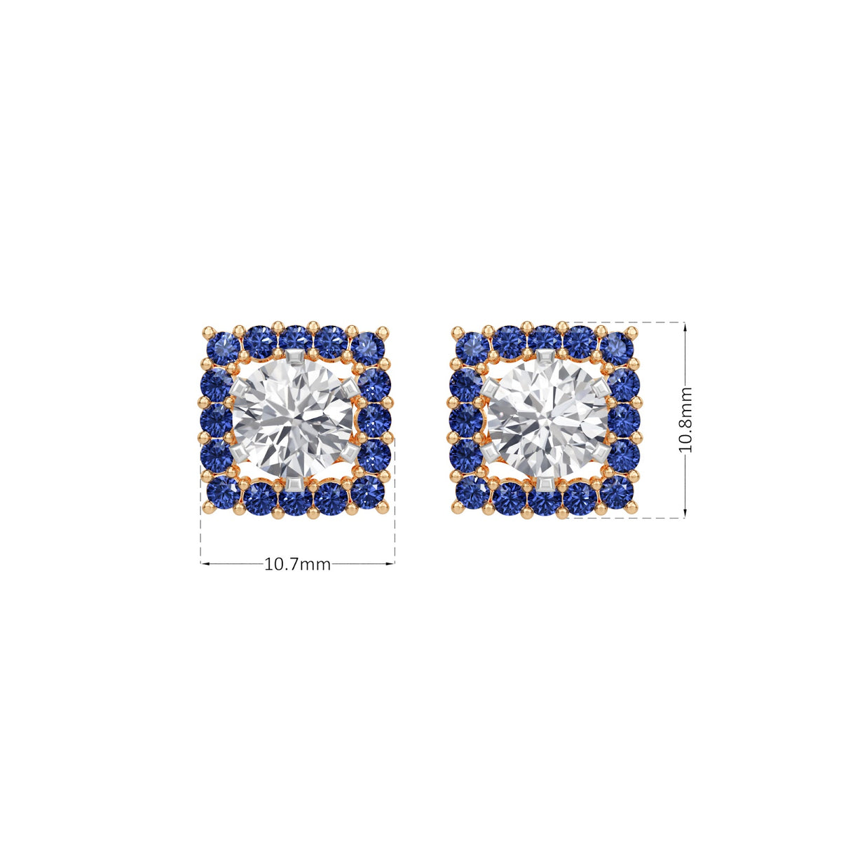 sapphire halo earring
