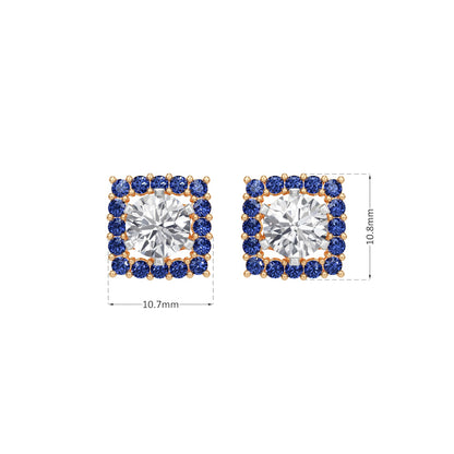 Sapphire Halo Earring