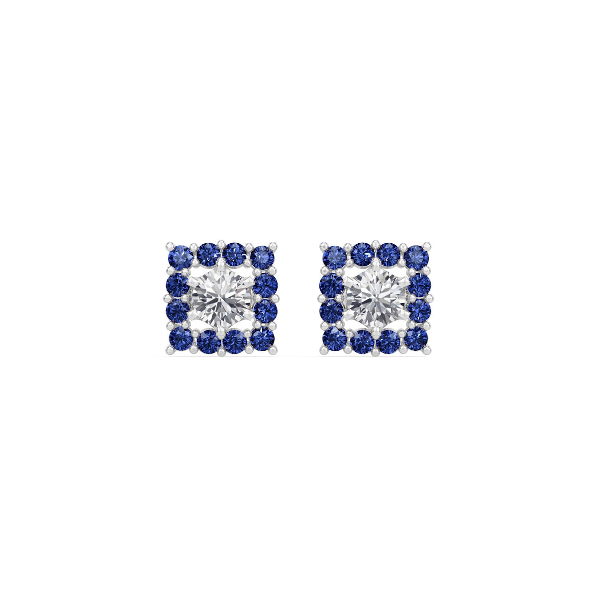 sapphire halo earring