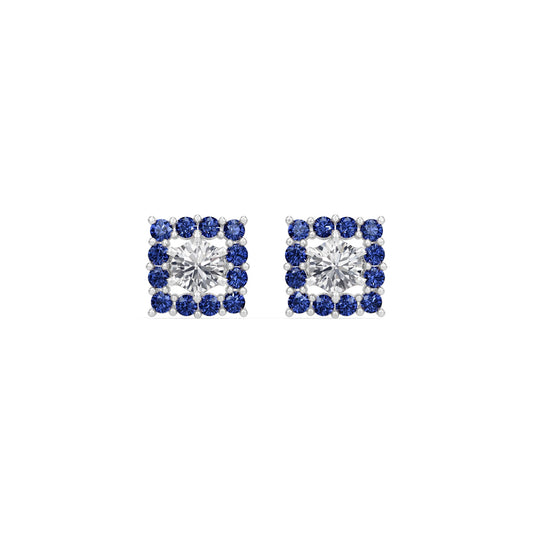 Sapphire Halo Earring