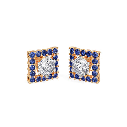 Sapphire Halo Earring
