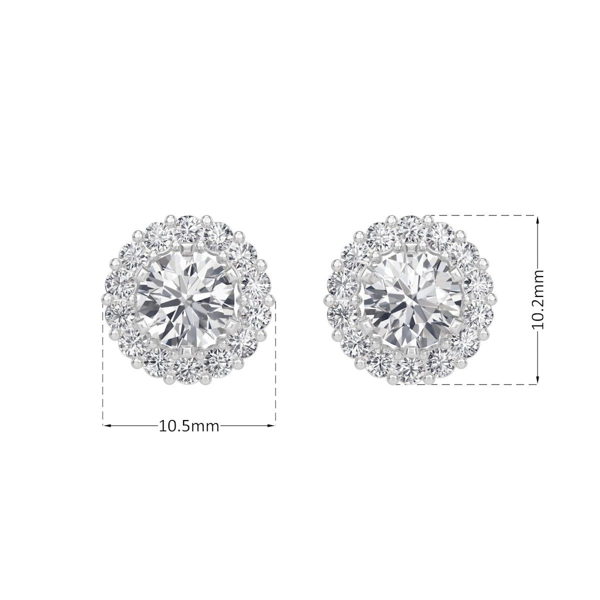 classic halo solitaires earring