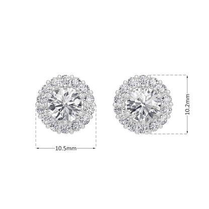 Classic Halo Solitaires Earring