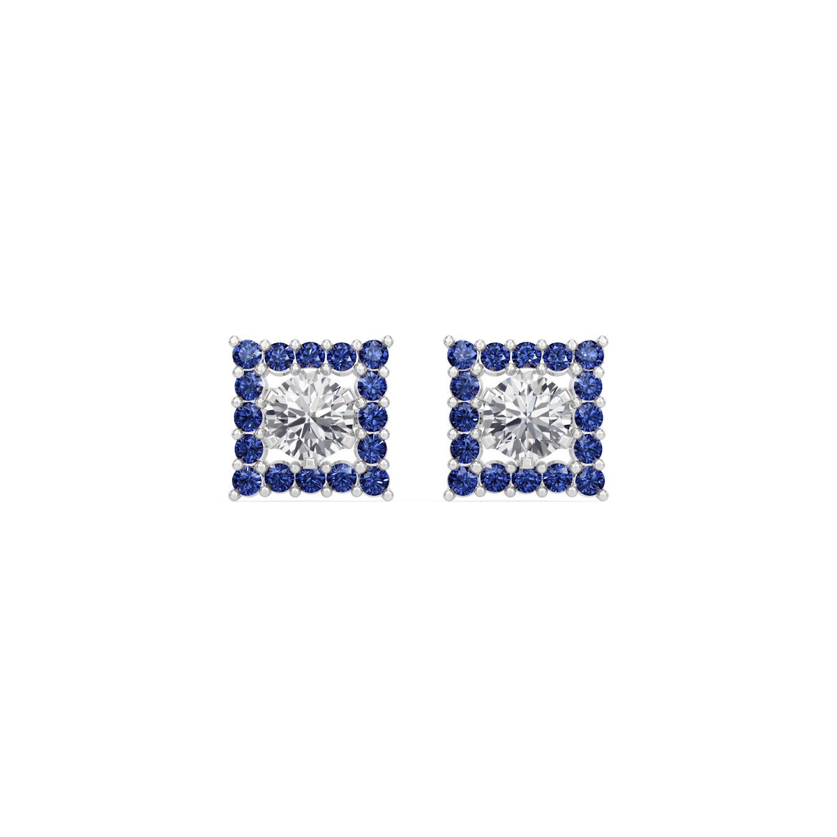 sapphire halo earring