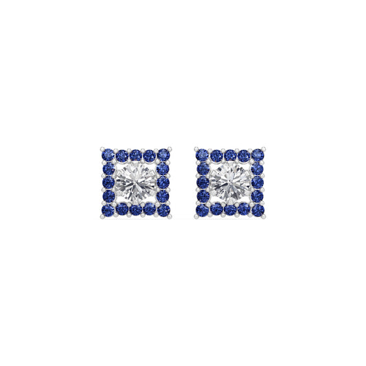 Sapphire Halo Earring