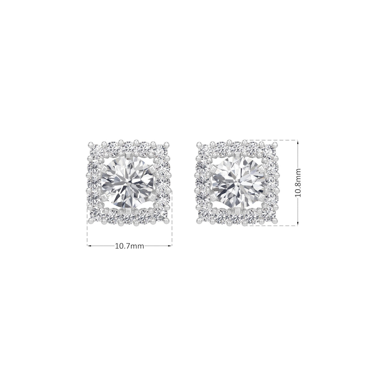 square halo solitaires earring
