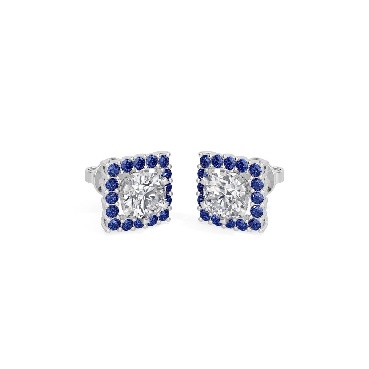 sapphire halo earring