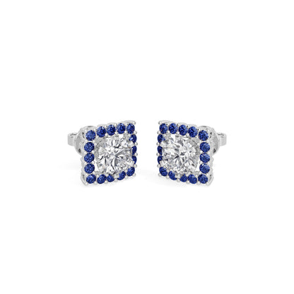 Sapphire Halo Earring