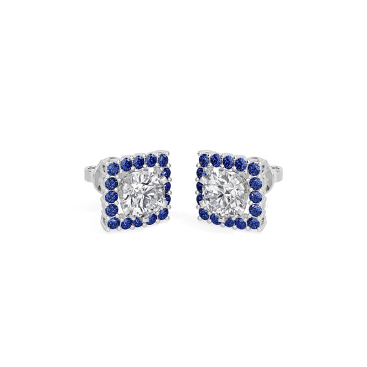 Sapphire Halo Earring