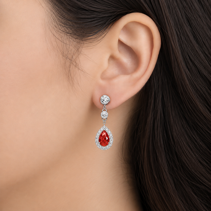 Crimson Dew Earring