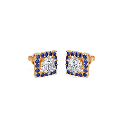 Sapphire Halo Earring