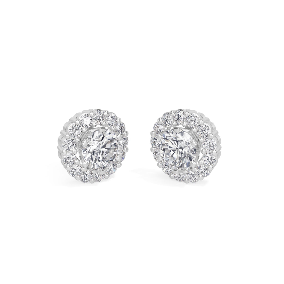 classic halo solitaires earring