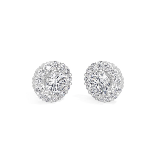 classic Halo Solitaires Earring
