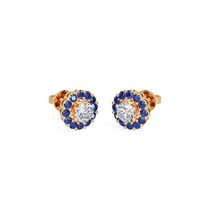 Sapphire Halo Earring