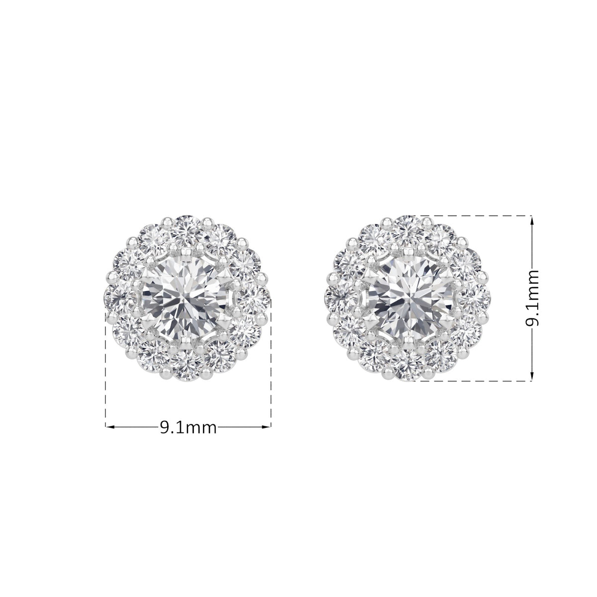 classic halo solitaires earring
