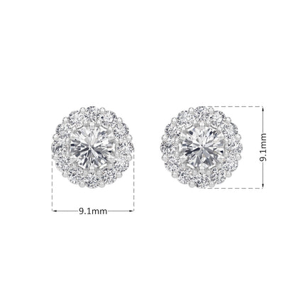 classic Halo Solitaires Earring